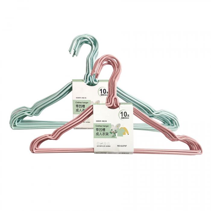 帶凹槽成人衣架(10支裝)