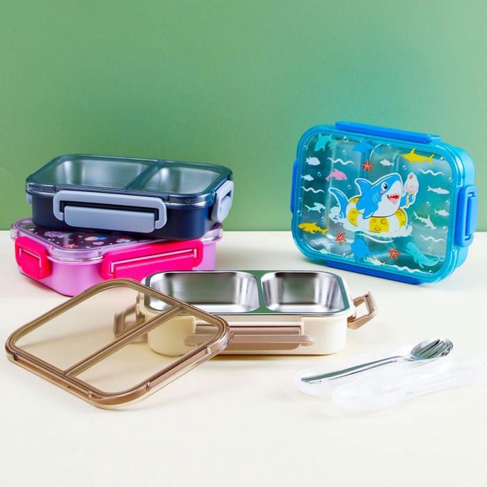 悠悅潮萌二格便當盒(700ml)