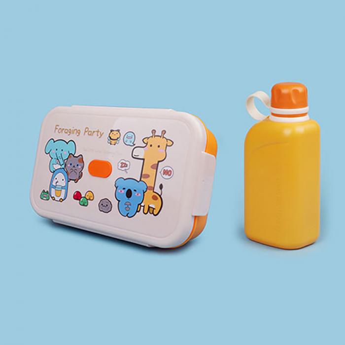 尚趣樂扣單層飯盒(1000ml)+方形運動水壺(50