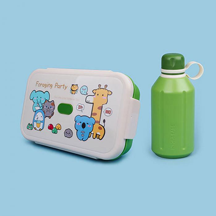 尚趣樂扣單層飯盒(1000ml)+圓形運動水壺(50